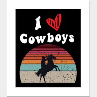 I Love Cowboys Posters and Art